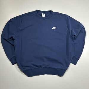 Nike Men's Navy Sportswear Club Fleece Crew Neck Sweatshirt Size Large